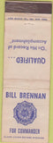 Matchbook Cover - Matchbook Cover American Legion Bill Brennan Commander WEAR