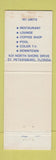 Matchbook Cover - Edgewater Beach Restaurant Motel St Petersburg FL