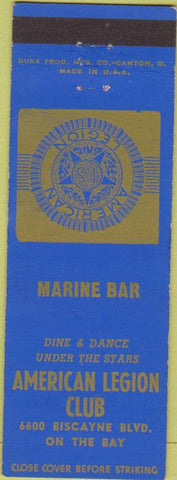 Matchbook Cover - Matchbook Cover American Legion Miami FL?