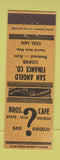 Matchbook Cover - Bros Cafe San Angelo TX finance