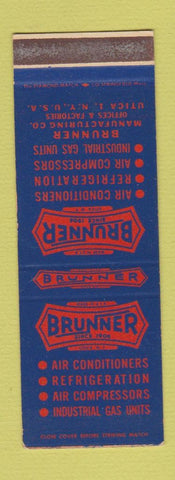 Matchbook Cover - Brunner Air Conditioning Refrigeration Utica NY