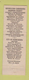 Matchbook Cover - Dr William McBride Chas Tittle Election Dauphin County PA
