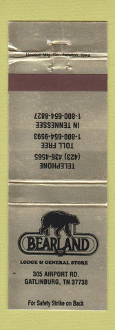 Matchbook Cover - Bearland Lodge General Store  bear Gatlinburg TN