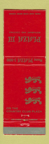Matchbook Cover - Plaza III Restaurant Kansas City MO