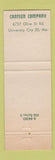 Matchbook Cover - Safety Overhead Loads Canteen Company University City MO
