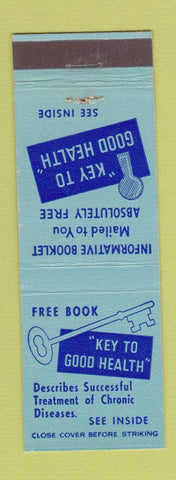 Matchbook Cover - Key to Good Health Book Offer Hendricks Research Hollywood CA