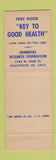 Matchbook Cover - Key to Good Health Book Offer Hendricks Research Hollywood CA