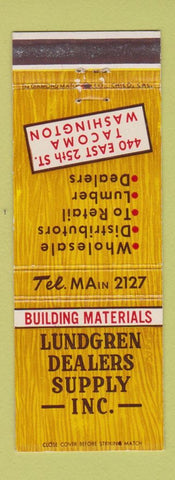 Matchbook Cover - Lundgren Building Materials Lumber Tacoma WA