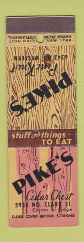 Matchbook Cover - Pike's Cedar Chest Restauratn feature