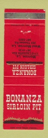 Matchbook Cover - Bonanza Sirloin Pit West Monroe LA