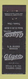 Matchbook Cover - Algeo Nite Grill Toledo OH ADVANCE WORN