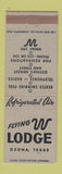 Matchbook Cover - Flying W Lodge Ozona TX