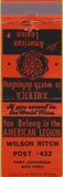 Matchbook Cover - Matchbook Cover American Legion Port Jefferson NY orange