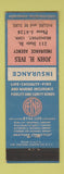 Matchbook Cover - John Ives Insurance Aetna Bridgeport CT