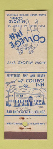 Matchbook Cover - College Inn Milford CT