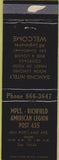 Matchbook Cover - Matchbook Cover American Legion Richfield Bloomington MN WORN