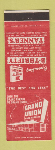 Matchbook Cover - Grand Union Grocery Kendall Coral Gables FL