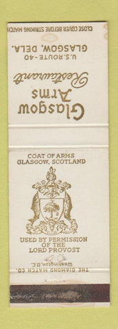 Matchbook Cover - Glasgow Arms Restaurant Glasgow DE WEAR