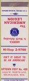 Matchbook Cover - Matchbook Cover American Legion Milwaukee WI