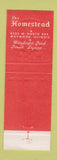 Matchbook Cover - The Homestead Maywood IL