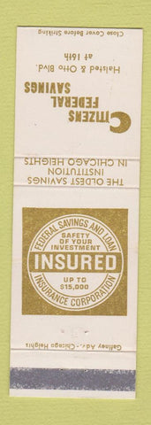 Matchbook Cover - Citizens Federal Savings Chicago IL WEAR