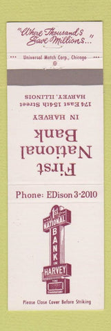 Matchbook Cover - First National Bank Harvey IL