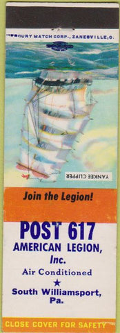 Matchbook Cover - Matchbook Cover American Legion South Williamsport PA