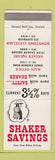 Matchbook Cover - Shaker Savings Cleveland OH