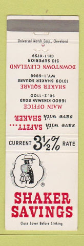 Matchbook Cover - Shaker Savings Cleveland OH