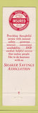 Matchbook Cover - Shaker Savings Cleveland OH