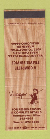 Matchbook Cover - Villager Travel Service Niles OH