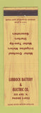 Matchbook Cover - Lubbock Battery Electric TX