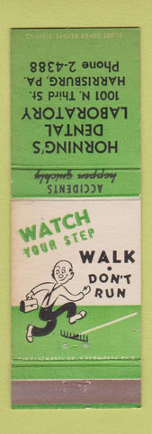 Matchbook Cover - Horning's Dental Lab Harrisburg PA safety driving