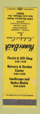 Matchbook Cover - Karleskint Crum Flowers Nursery San Luis Obispo CA WEAR