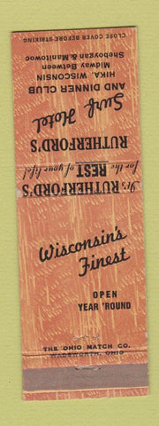 Matchbook Cover - Rutherford's Surf Hotel Hika WI