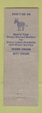Matchbook Cover - Union Label Nebraska NE WEAR