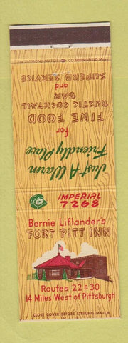 Matchbook Cover - Bernie Liflander's Fort Pitt Inn Pittsburgh PA