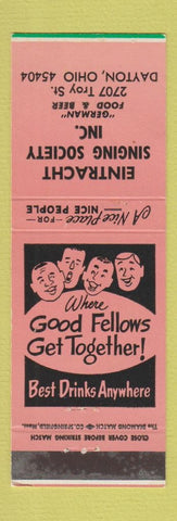 Matchbook Cover - Eintracht Singing Society Dayton OH SALMON