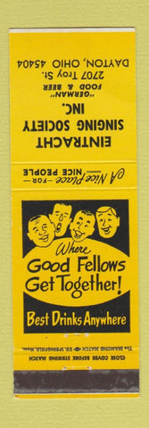Matchbook Cover - Eintracht Singing Society Dayton OH YELLOW