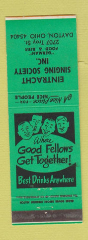 Matchbook Cover - Eintracht Singing Society Dayton OH GREEN