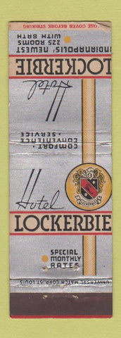 Matchbook Cover - Hotel Lockerbie Indianapolis IN WORN