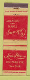 Matchbook Cover - Louis Sherry New York City WEAR