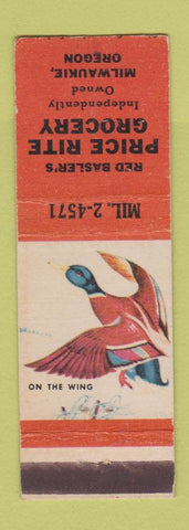 Matchbook Cover - Price Rite Grocery Milwaukie OR Red Basler WEAR