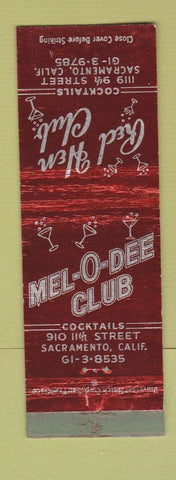 Matchbook Cover - Mel O Dee Club Red Hen Club Sacramento CA WEAR