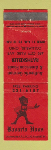 Matchbook Cover - Bavaria Haus German Columbus OH WEAR