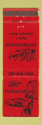 Matchbook Cover - Chef Wilhelm's Hof Brau Haus Ogunquit ME WEAR