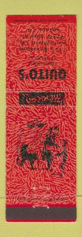 Matchbook Cover - Quito's Mexican Restaurant Salinas CA