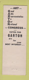 Matchbook Cover - Garton for Congress Election