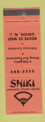 Matchbook Cover - Shiki Japanese Steak House Union NJ