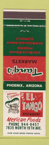 Matchbook Cover - Tang's Markets Phoenix Glendale AZ El Tango Mexican Restaurant